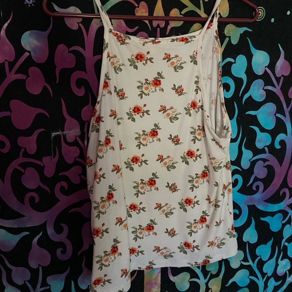 White floral tank top